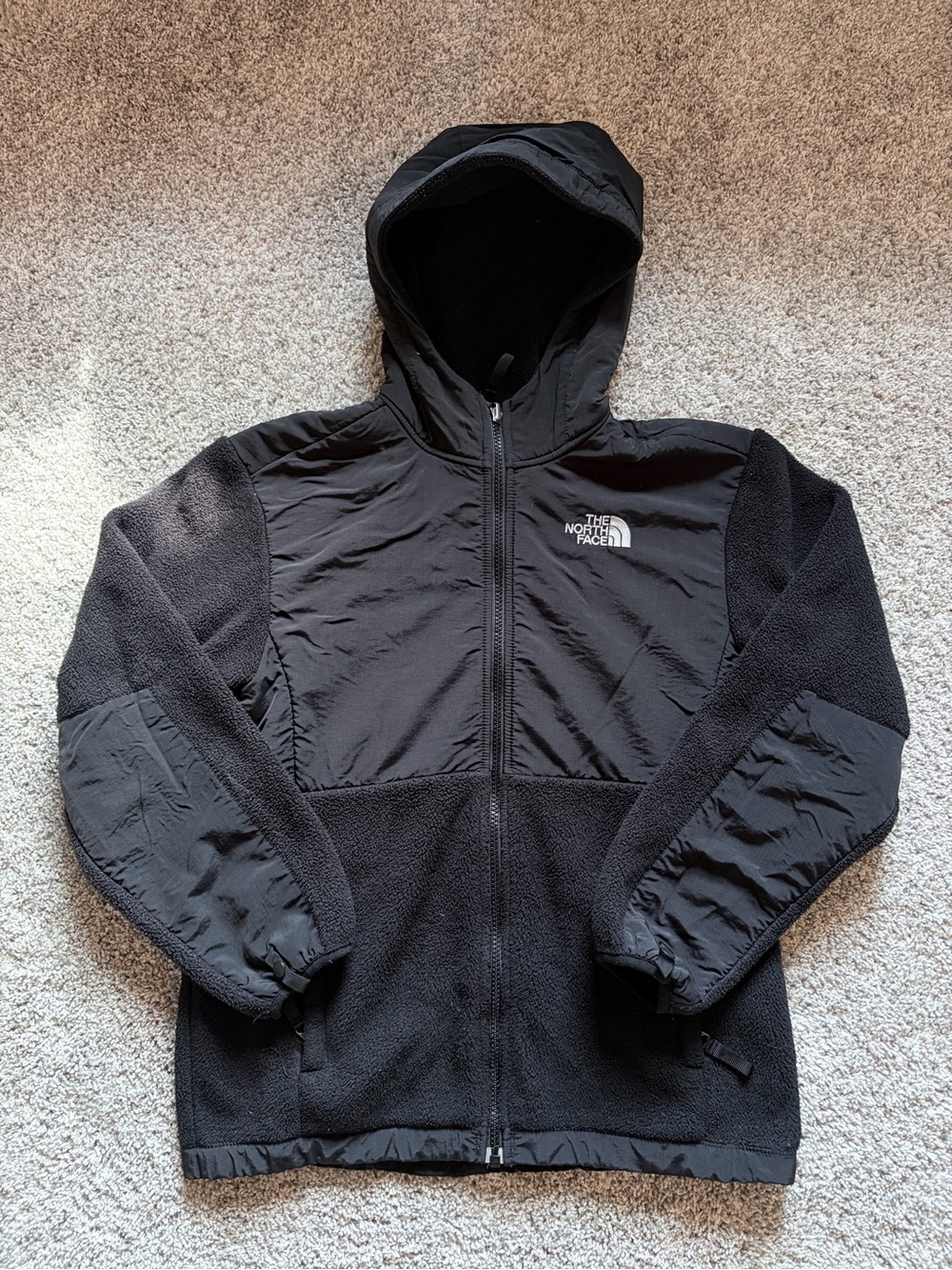 The North Face Black Hooded Hybrid Puffer-Fleece Jacket